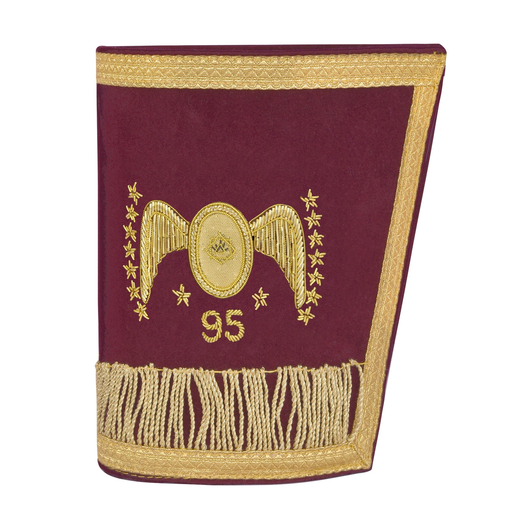 95th Degree Memphis Misraim Regalia Set - Burgundy & Gold Hand Embroidery
