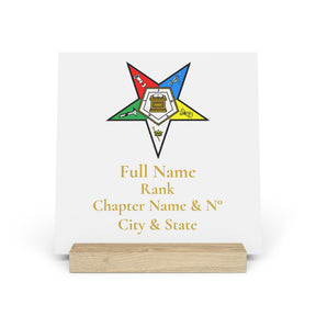 OES Plaque - Colorful Eastern Star with Personalization - Bricks Masons