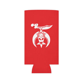 Shriners Can Cooler - Red Polyester Exterior - Bricks Masons