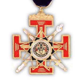 33rd Degree Scottish Rite Breast Jewel - Purple Ribbon & Rose Gold