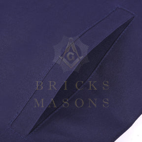 Past Master Blue Lodge Apron - Navy Velvet & Silver Bullion Hand Embroidery