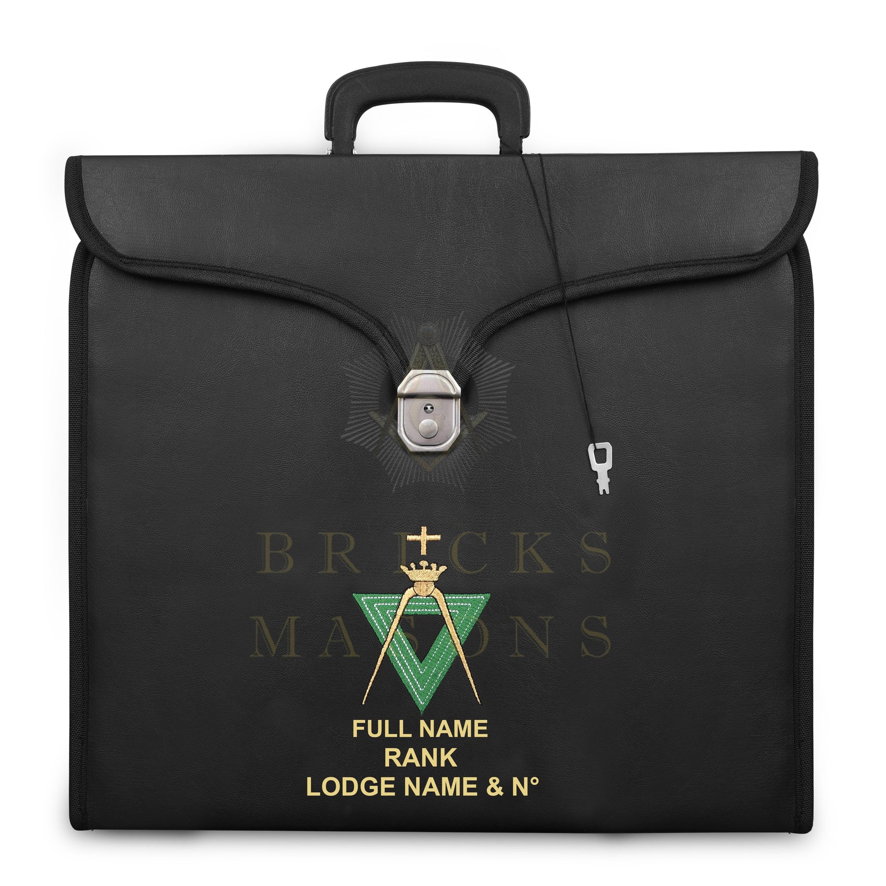Past Sovereign Master Allied Masonic Degrees Apron Case - Black Imitation Leather MM, WM, Provincial