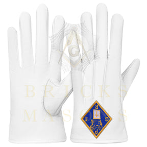 Past Grand Exalted Ruler Elks of the World Gloves - White Leather