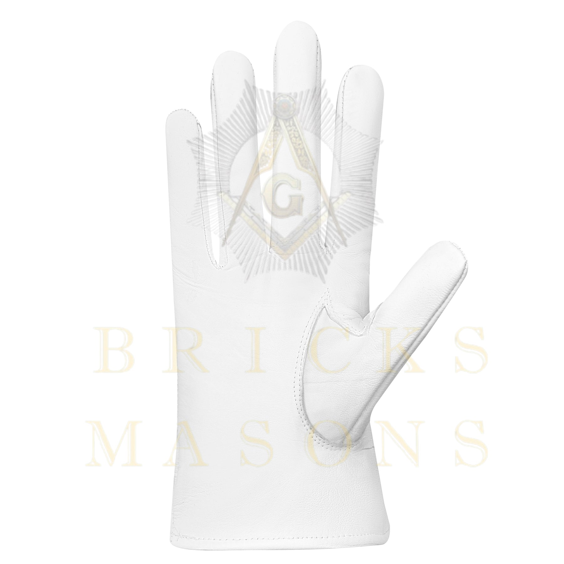 Past Grand Master Blue Lodge Gloves - White Leather Grand Lodge Officer