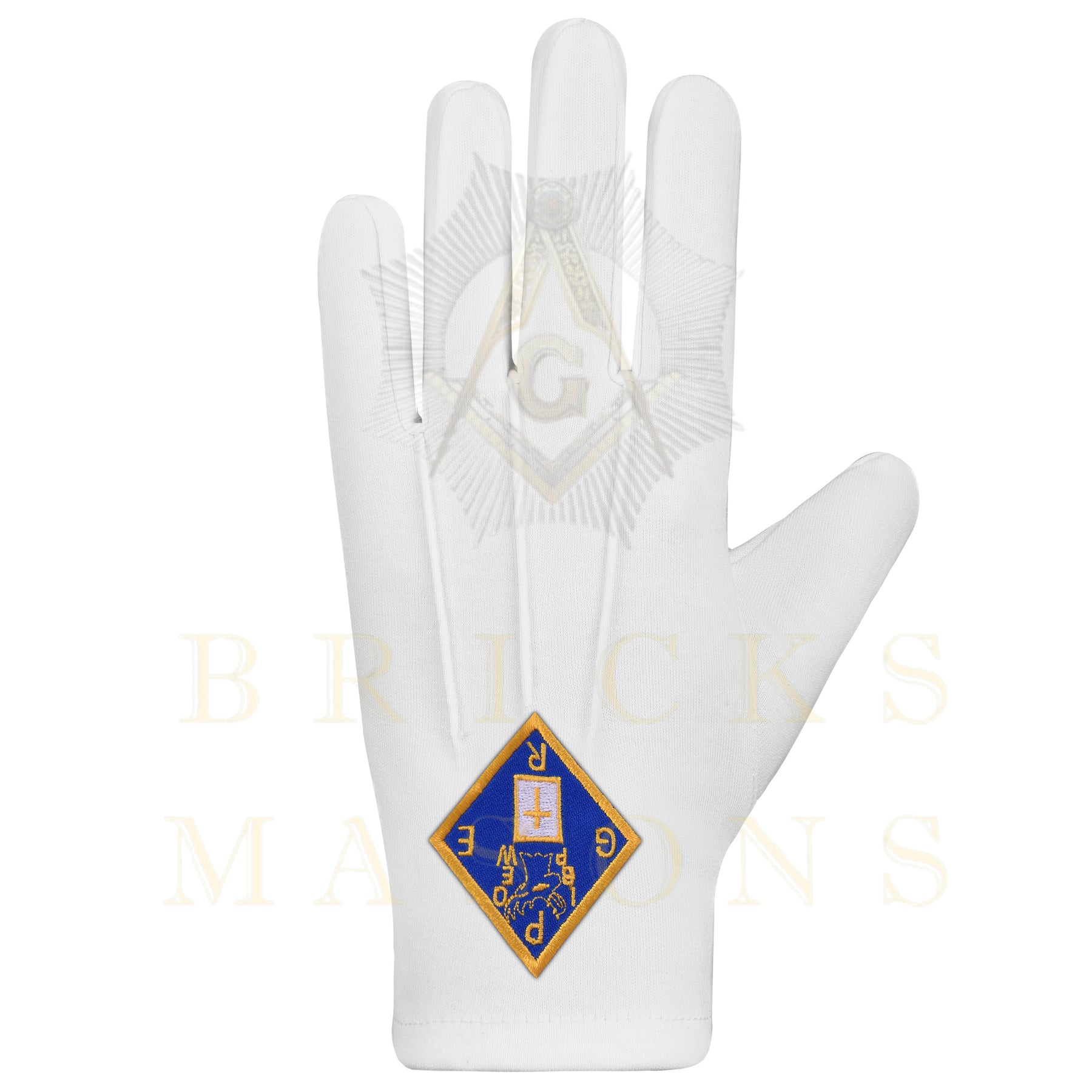 Past Grand Exalted Ruler Elks of the World Gloves - White Cotton