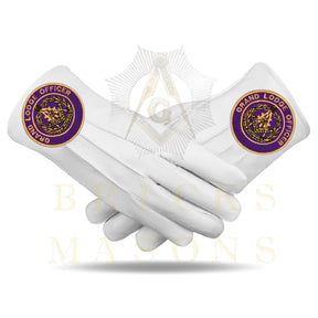 Past Grand Master Blue Lodge Gloves - White Leather Grand Lodge Officer
