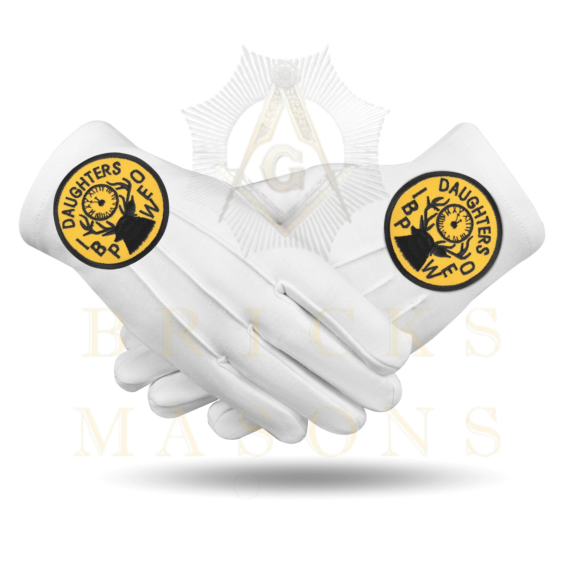 Elks of the World Gloves - White Cotton Daughters of IBPOEW