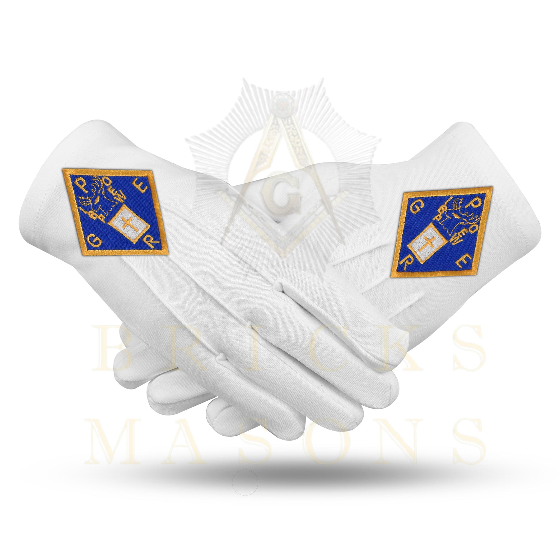 Past Grand Exalted Ruler Elks of the World Gloves - White Cotton