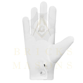 DOI Gloves - White Cotton York Rite
