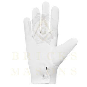 33rd Degree Scottish Rite Gloves - White Cotton Wings Up