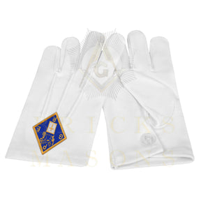 Past Grand Exalted Ruler Elks of the World Gloves - White Cotton