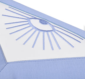 Past Master Blue Lodge Apron - Light Blue Grosgrain Ribbon With Wreath - Bricks Masons