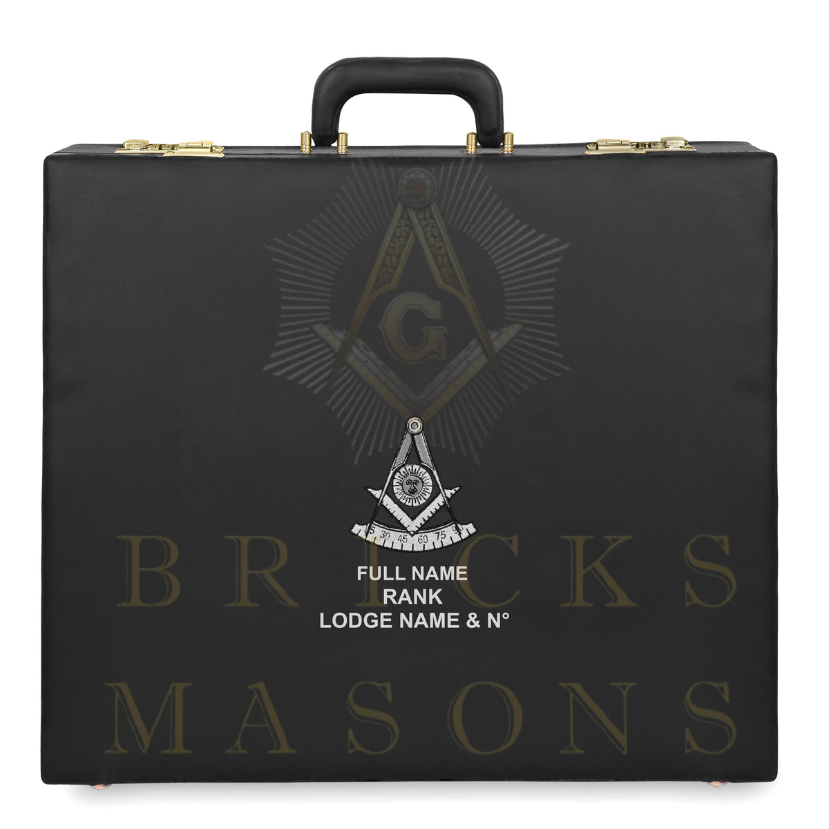 Past Master Blue Lodge Apron Case - Personalized Silver Emblem Various Sizes & Materials - Bricks Masons