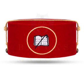 Chaplain Royal Arch Chapter Officer Crown Cap - Red Hand Embroidery - Bricks Masons