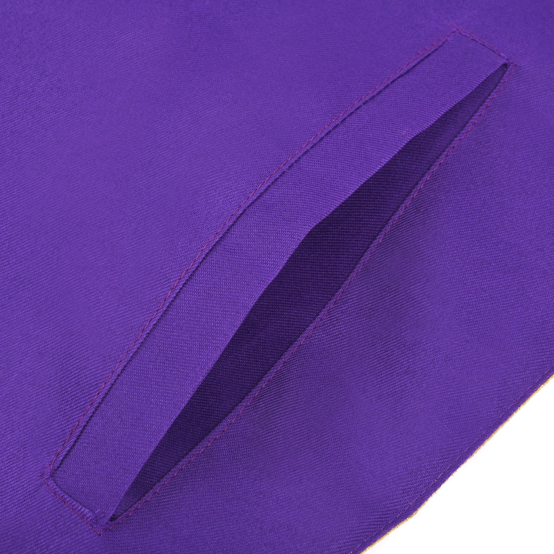 Tablier OES Digne Patron - Broderie à la main en velours violet avec couronne de laurier