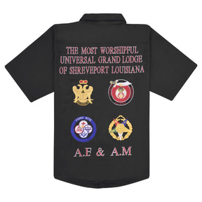 Master Mason Blue Lodge T-Shirt - York Rite Emblems With Customizable Text Cotton