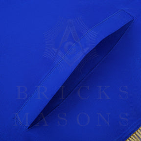 Past Grand Master Blue Lodge Apron - Quality A+ Gold & Blue Hand Embroidery - Bricks Masons
