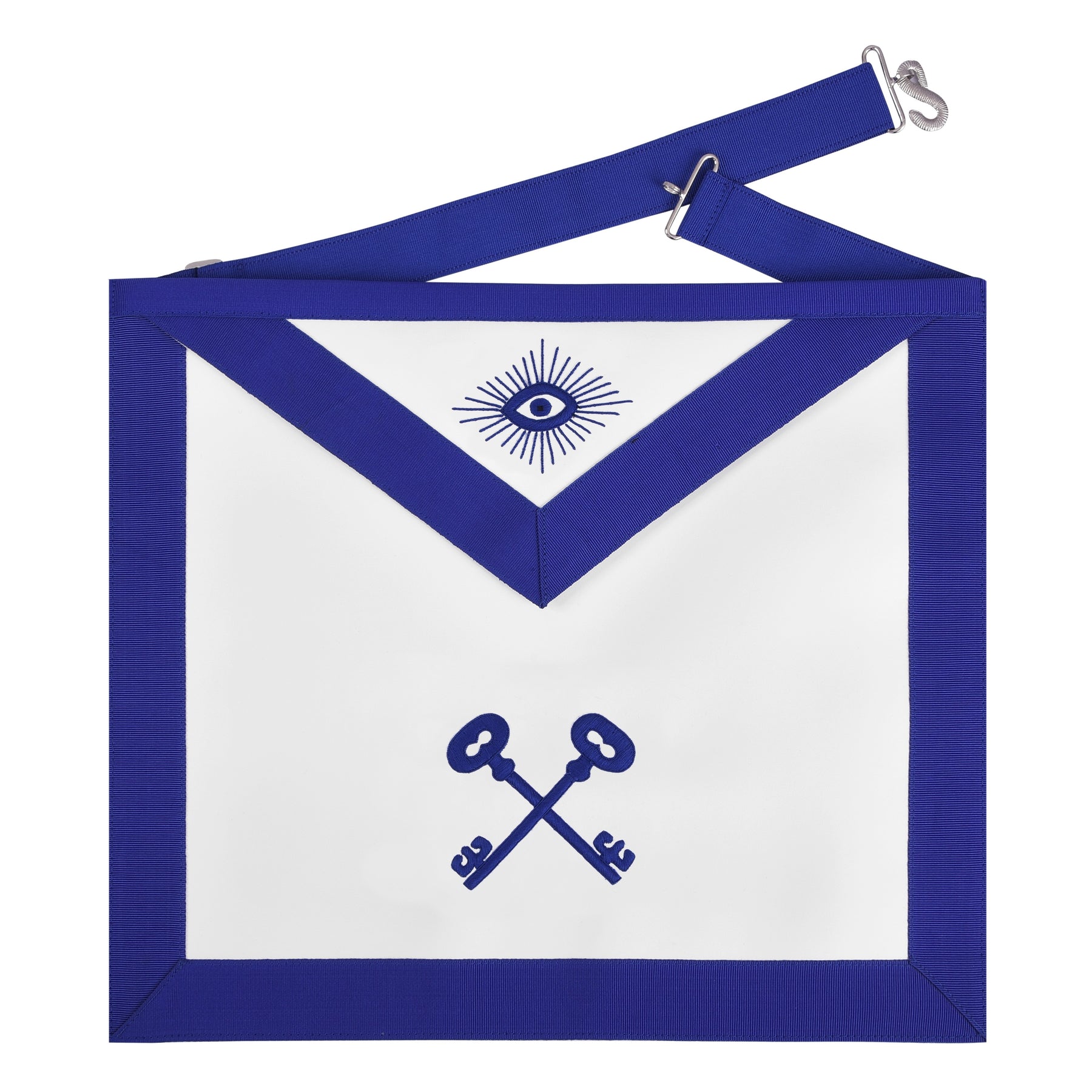 Treasurer Blue Lodge Officer Apron - Royal Blue Borders