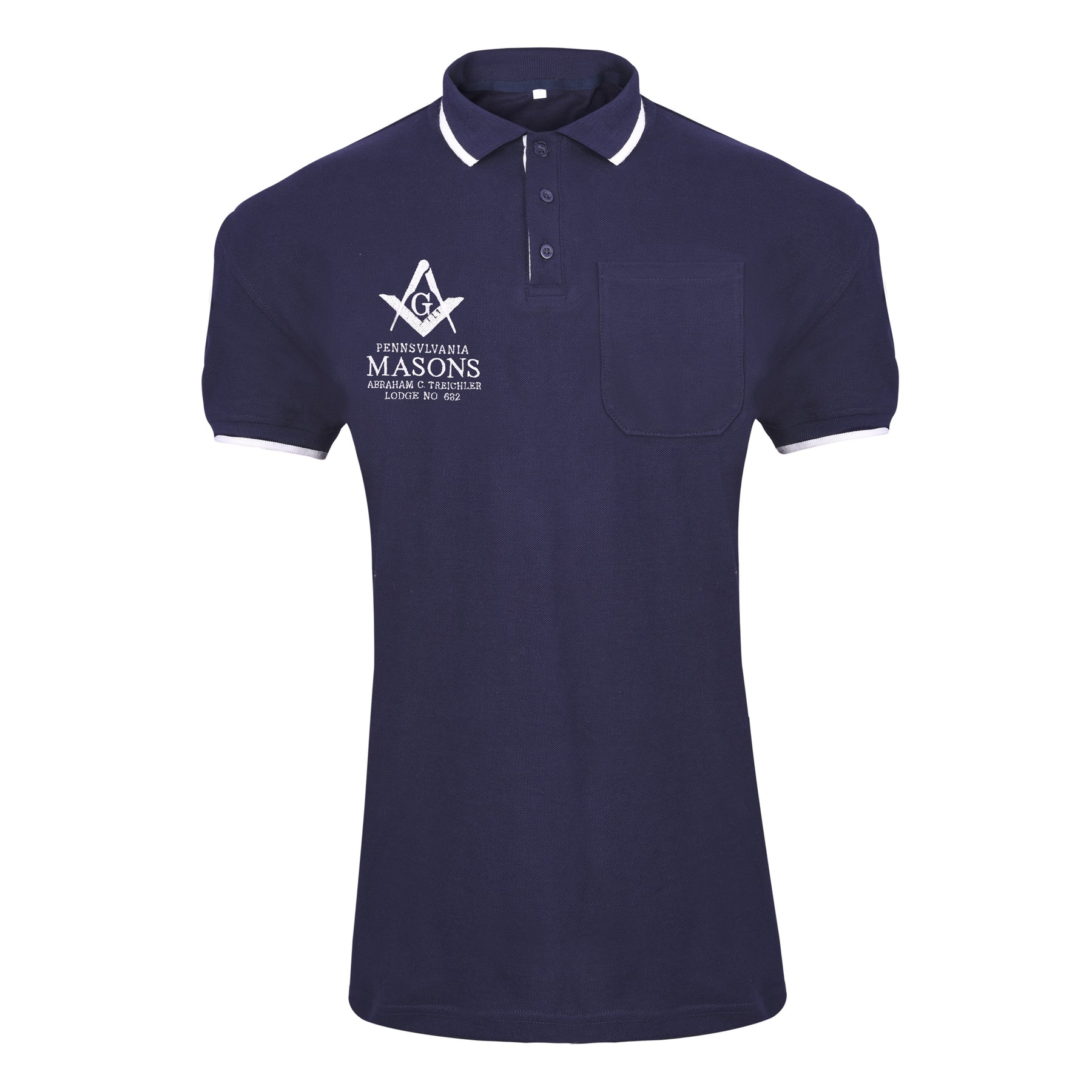 Master Mason Blue Lodge Polo Shirt - Blue Color True Cotton Customizable