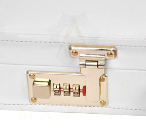 OES Apron Case - White Imitation Leather Machine Embroidery Gold Star