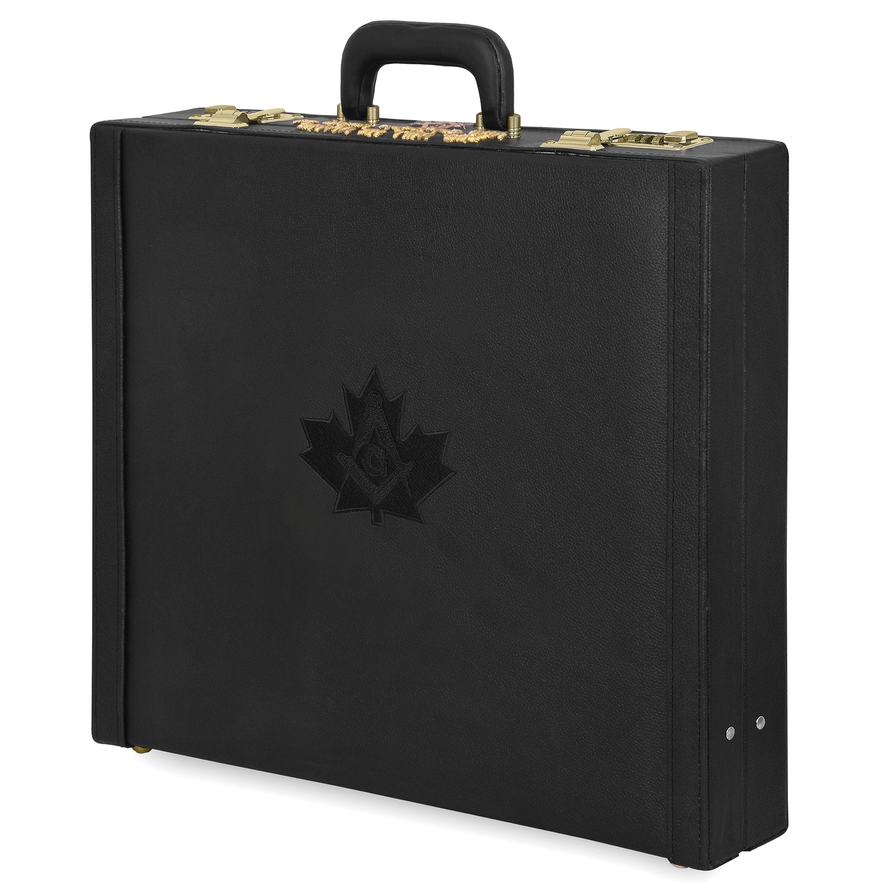 Master Mason Blue Lodge Canada Regulation Apron Case - Black Emblem Hand Embroidery Personalization Various Sizes & Materials