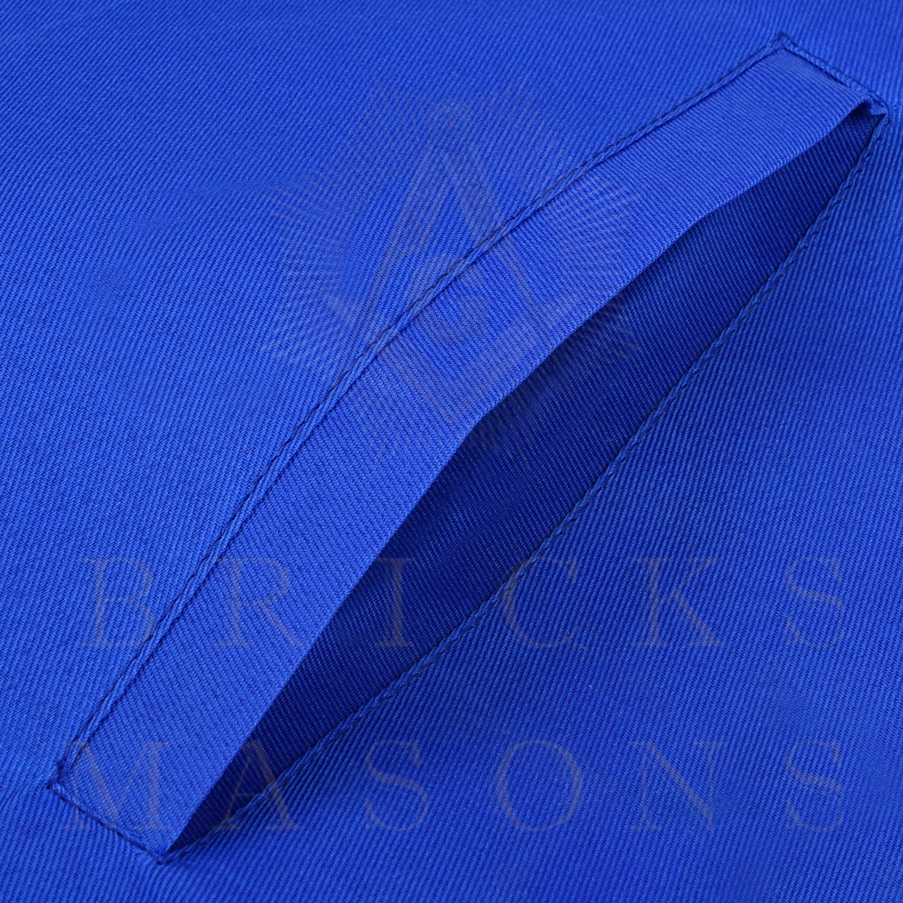 Junior Warden Blue Lodge Officer Apron - Blue Ribbon With Machine Embroidery Customizable Flap - Bricks Masons