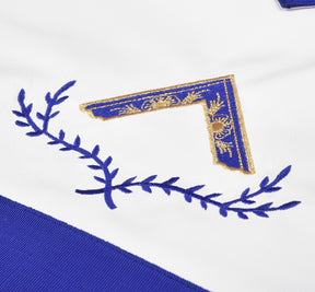 Worshipful Master Blue Lodge Officer Apron - Machine Embroidered Square with Laurel - Bricks Masons