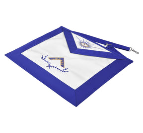 Worshipful Master Blue Lodge Officer Apron - Machine Embroidered Square with Laurel - Bricks Masons