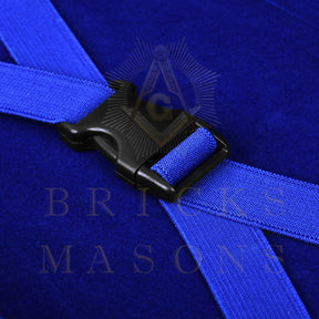 Past Master Blue Lodge Apron Case - Gold & Blue Machine Embroidery Various Sizes & Materials - Bricks Masons