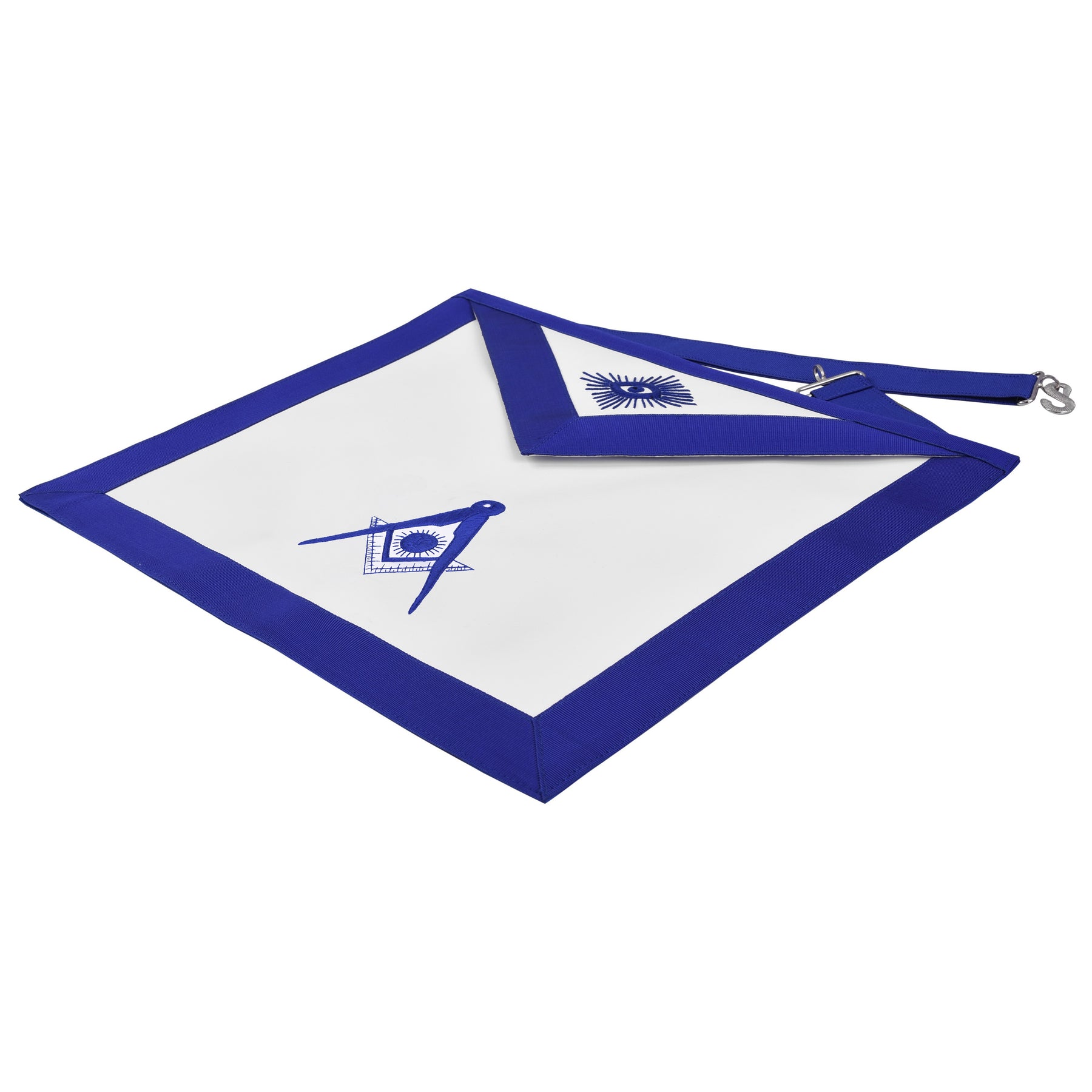 Senior Deacon Blue Lodge Officer Apron - Royal Blue Embroidery