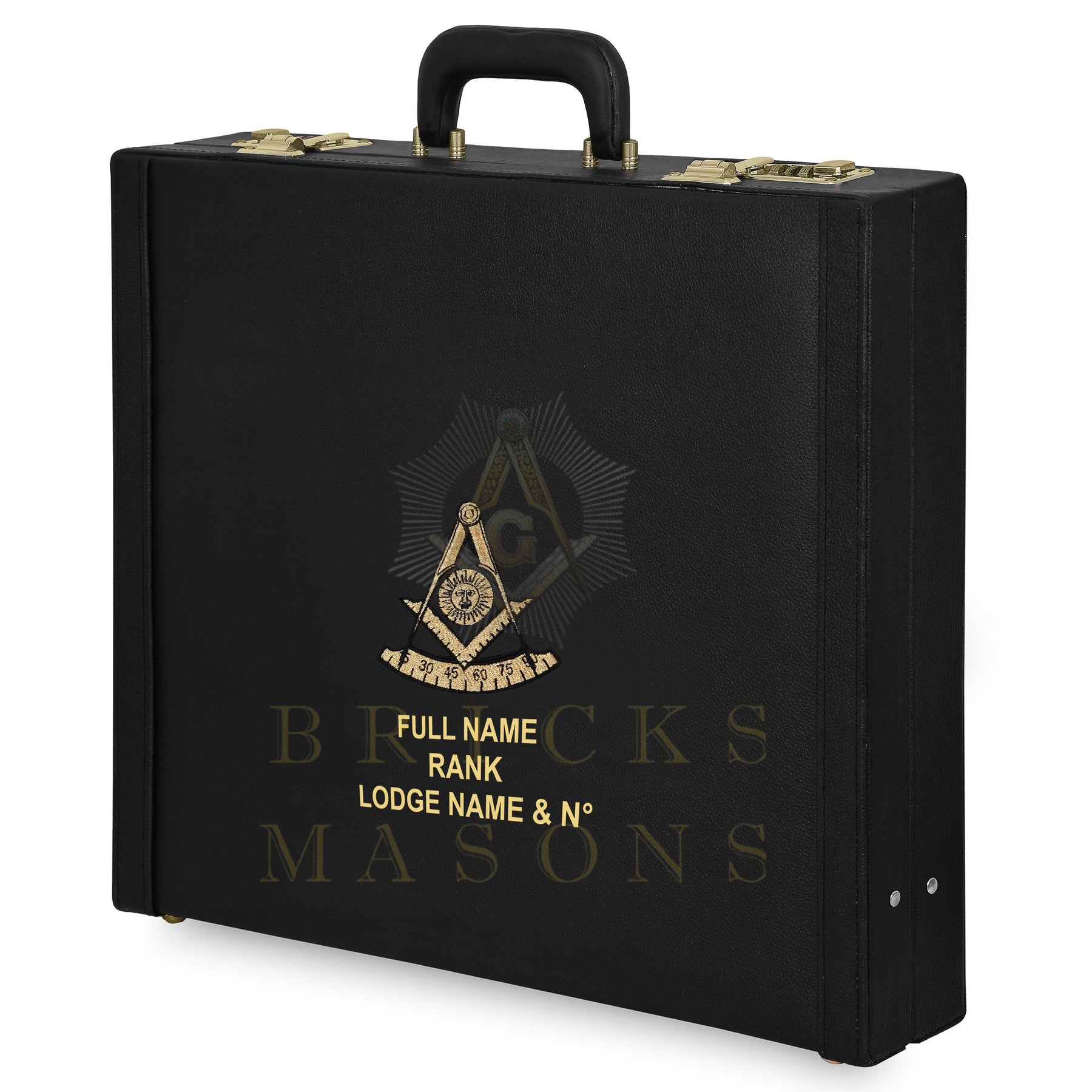Past Master Blue Lodge Apron Case - Machine Embroidery Various Sizes & Materials - Bricks Masons