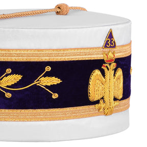 33rd Degree Scottish Rite Crown Cap - Wings Down Hand Embroidery With Gold Bullion - Bricks Masons