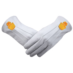 High Priest Royal Arch Chapter Glove - White Leather - Bricks Masons