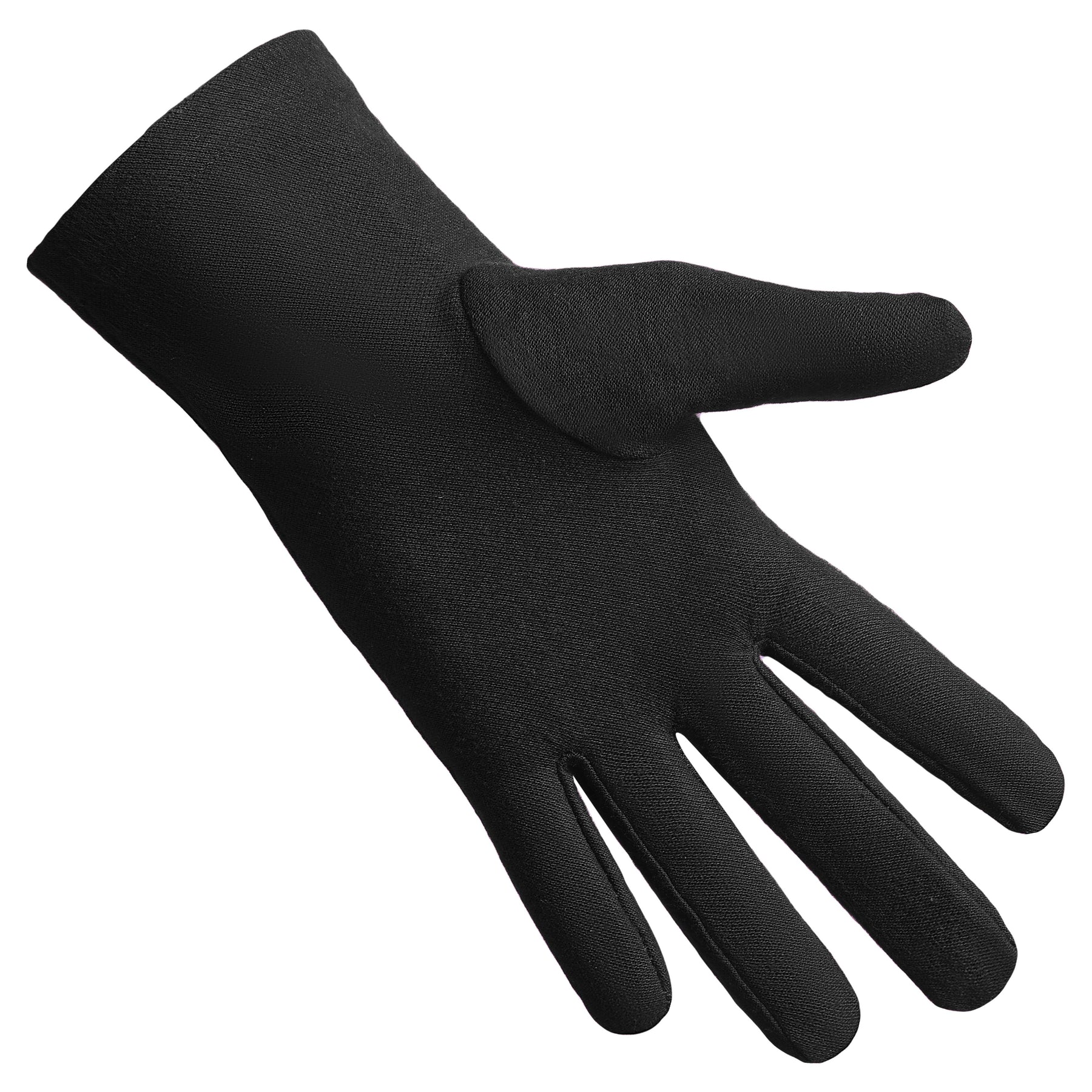 Grand Master Blue Lodge Glove - Pure Black Cotton With Black Patch - Bricks Masons