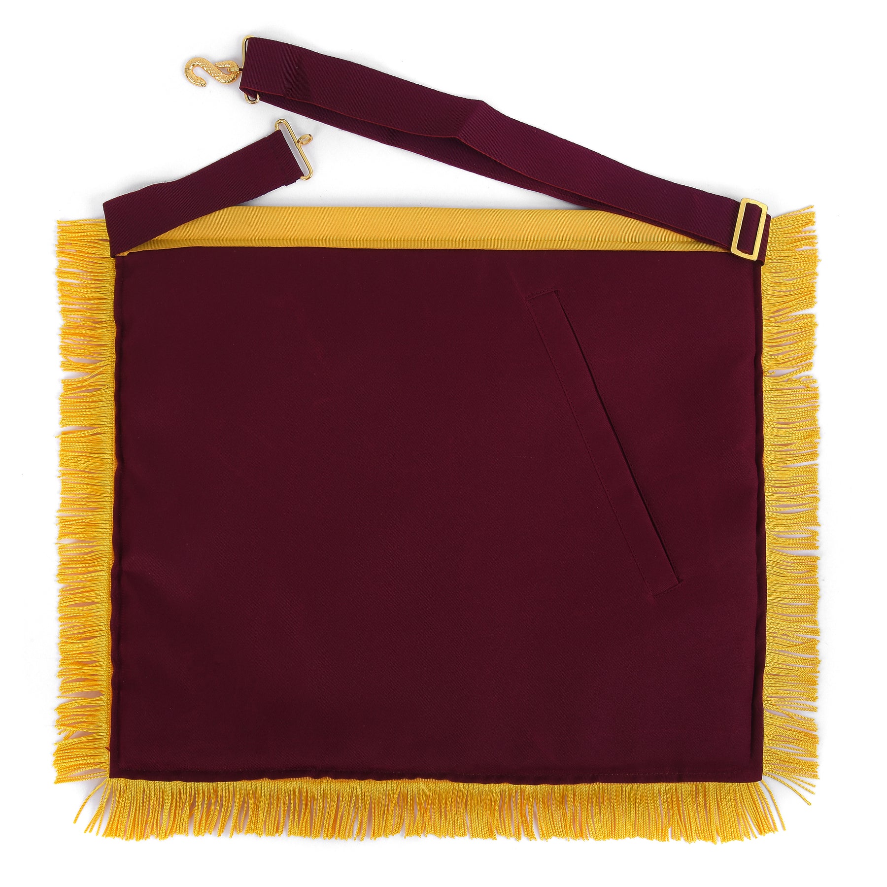 Order of Amaranth Apron - Maroon Velvet With Yellow Borders & Fringe - Bricks Masons