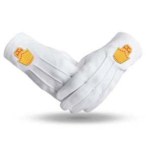 High Priest Royal Arch Chapter Glove - White Pure Cotton - Bricks Masons