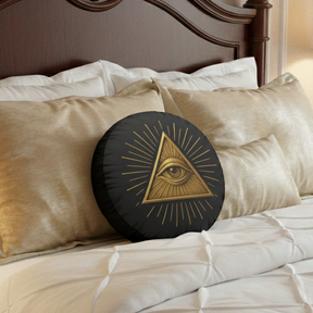 Eye of Providence Pillow - Radiant Triangle with All-Seeing Eye - Bricks Masons