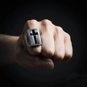 Knights Templar Ring - Stainless Steel Cross - Bricks Masons