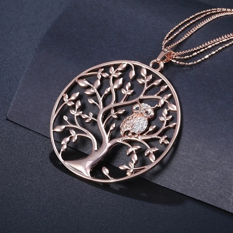 Ancient Israel Pendant - Zinc Alloy Owl Tree of Life - Bricks Masons