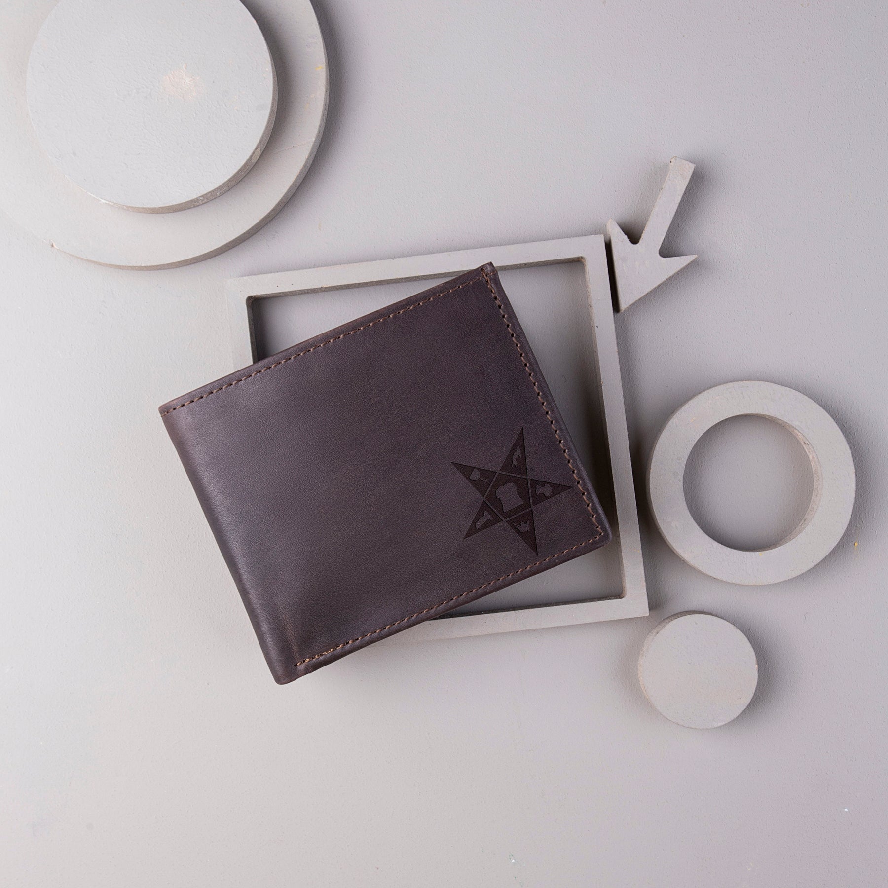 OES Wallet - Handmade Leather - Bricks Masons