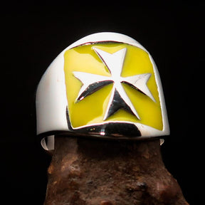 Order of Malta Commandery Ring - Yellow Cross Sterling Silver