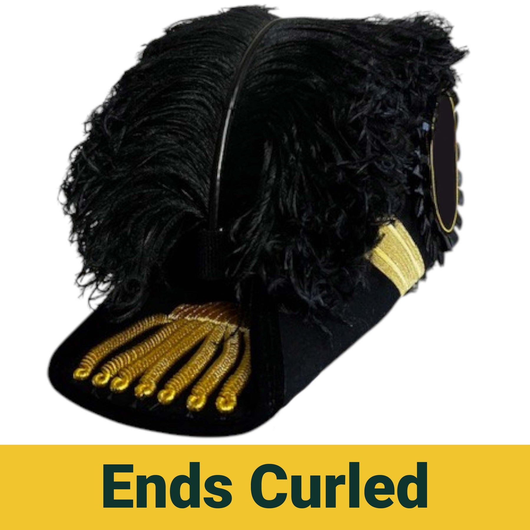 Grand Commander Knights Templar Chapeau - All Black Plumes - Bricks Masons