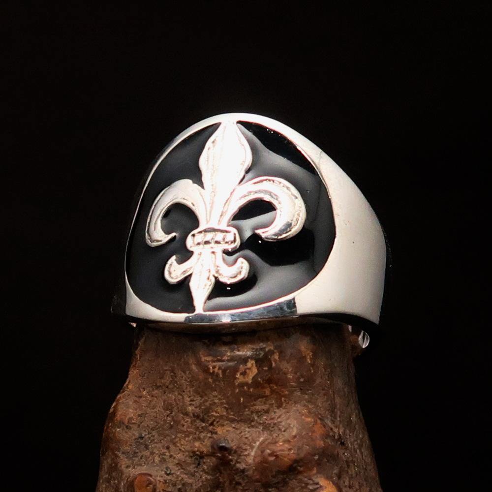 Knights Templar Commandery Ring - Knight Fleur De Lis Sterling Silver