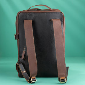 Shriners Backpack - Genuine Brown Leather - Bricks Masons