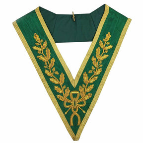 Grand Council Allied Masonic Degrees Collar - Green Moire with Gold Bullion