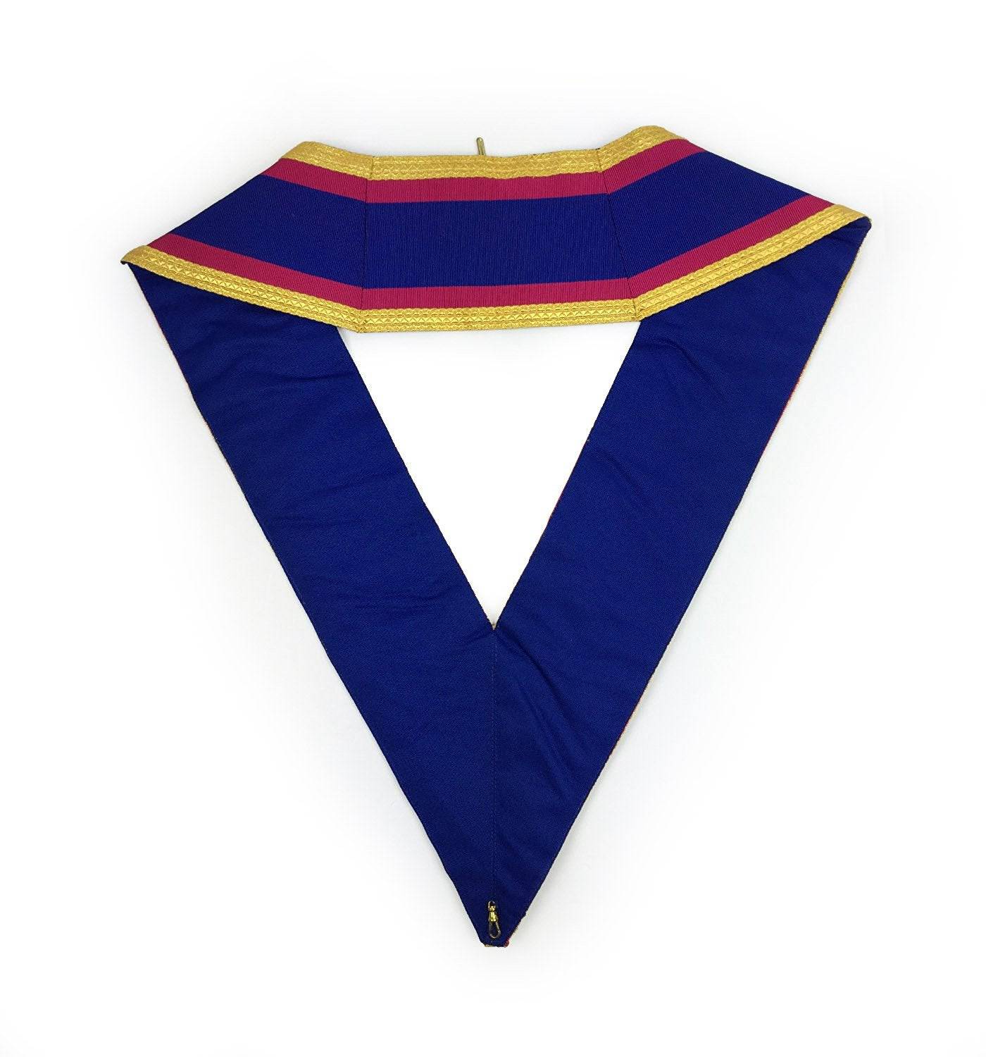 Grand Officers Mark Collar - Pink & Blue with Gold Bullion