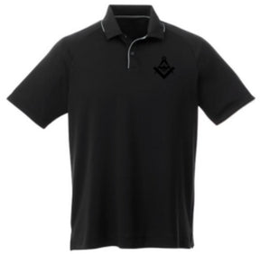 Master Mason Blue Lodge Polo Shirt - Black Debossed