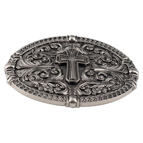 Knights Templar Commandery Belt Buckle - Cross With Engravings - Bricks Masons