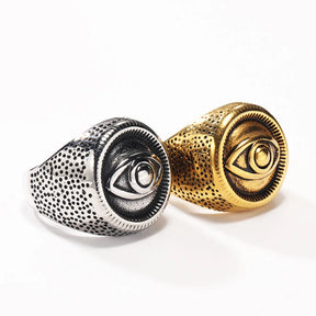 Eye Of Providence Ring - Gold & Silver Polished Stainless Steel