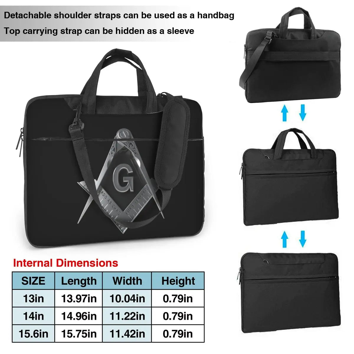 Master Mason Blue Lodge Laptop Bag - - Bricks Masons